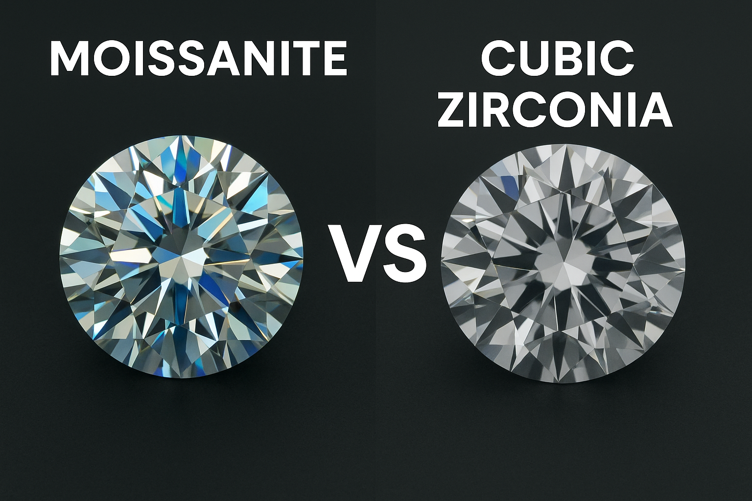 moissanite tennis chain vs cz tennis chain difference