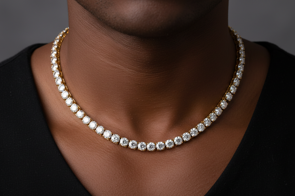 14K gold Moissanite Tennis Chain 3mm VS 4mm VS 5mm