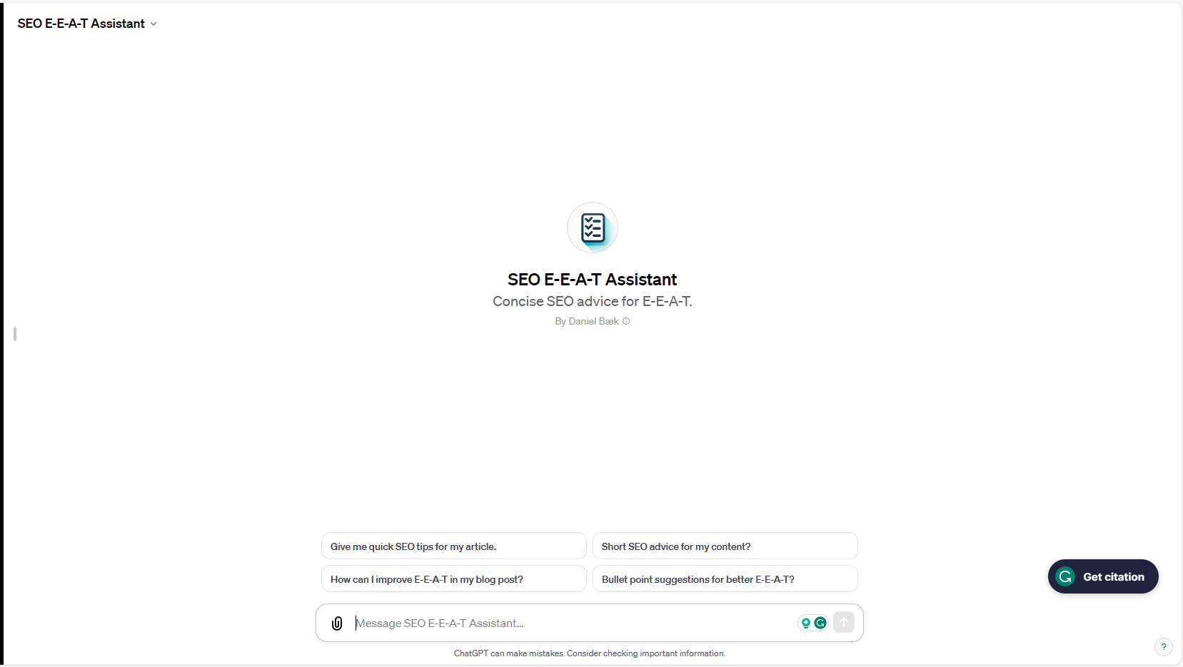 E-E-A-T Assistant GPT