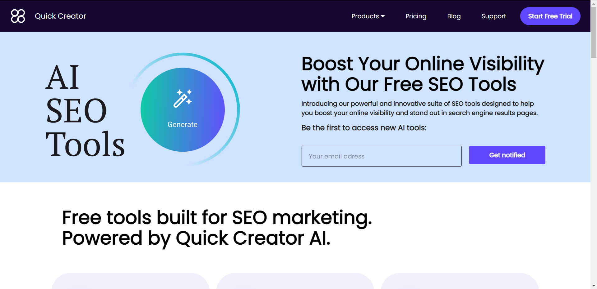 Quick Creator SEO tools