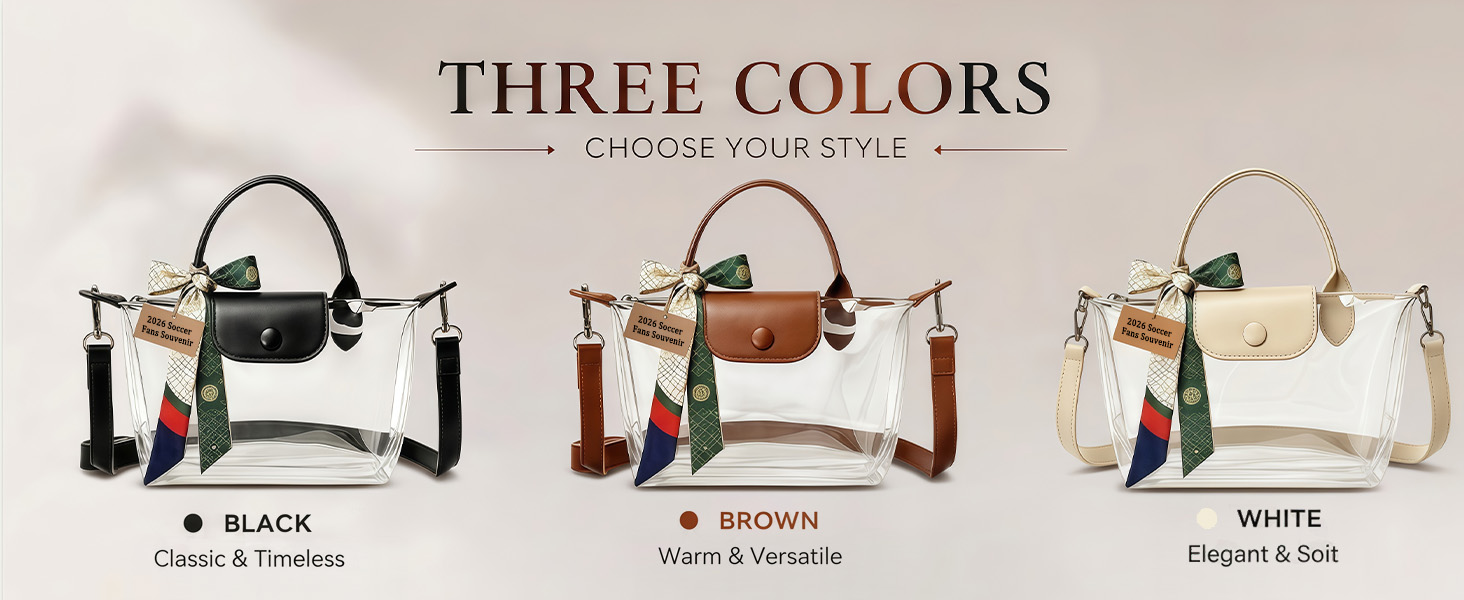 Clear Fashion Stadium Bags with Soccer League Souvenir Scarf for Game Day