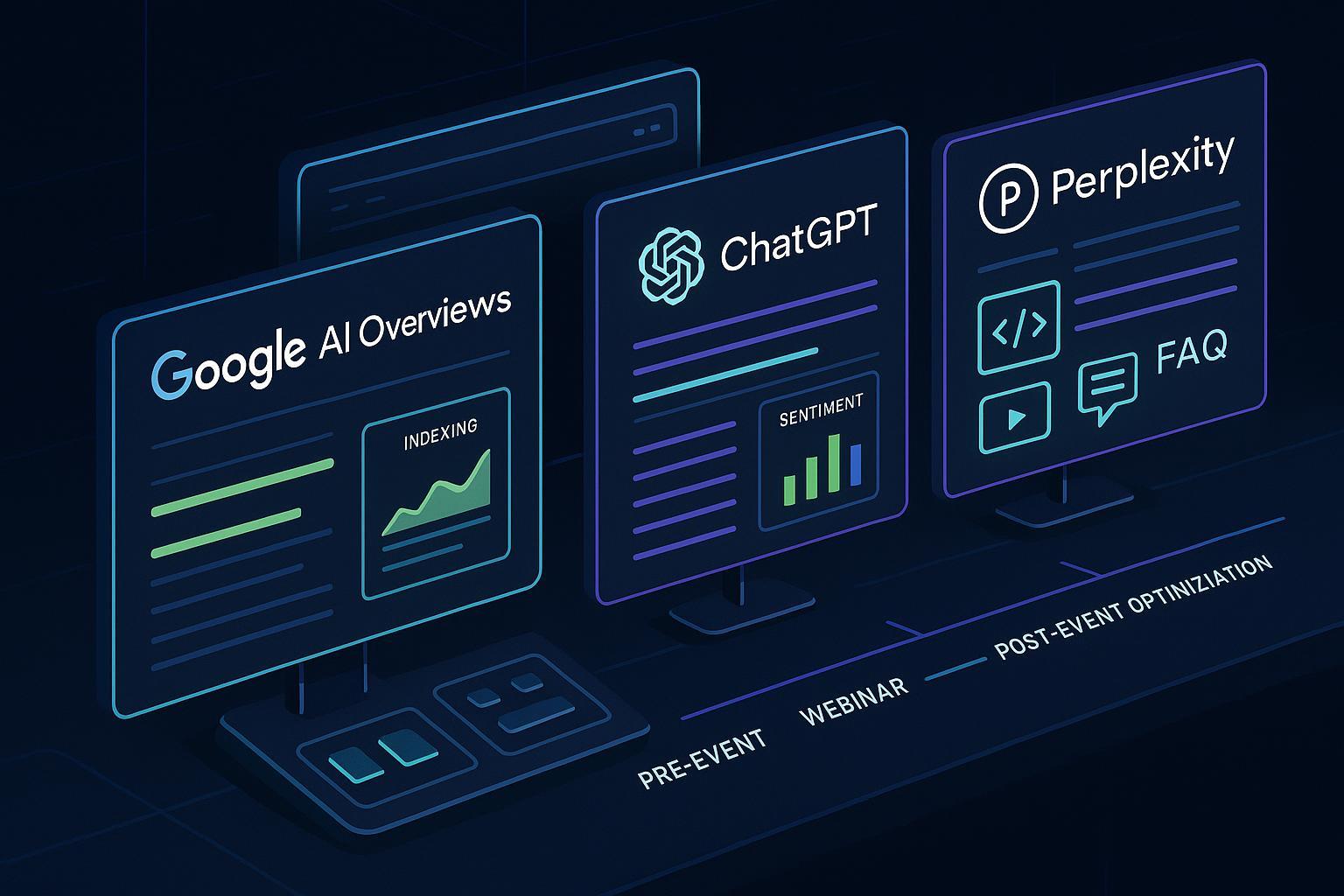 2025年AI搜索优化下的网络研讨会与虚拟活动最佳实践封面：多平台索引与情感分析仪表板