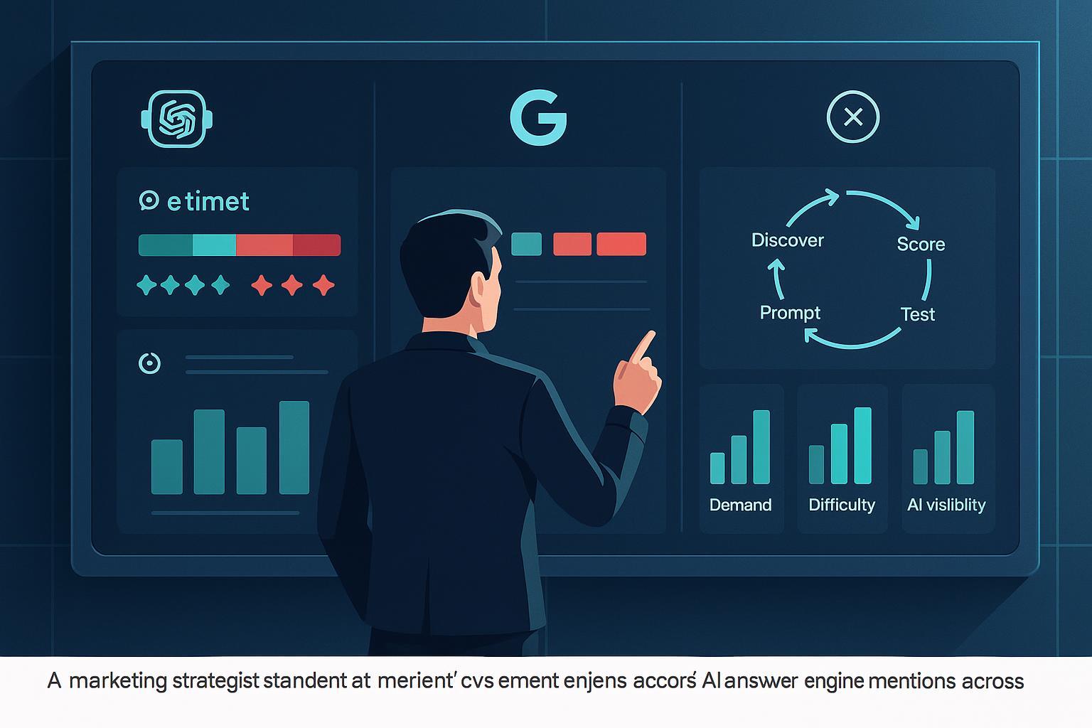 AI数据驱动内容策略最佳实践封面：多平台可见性与情感看板