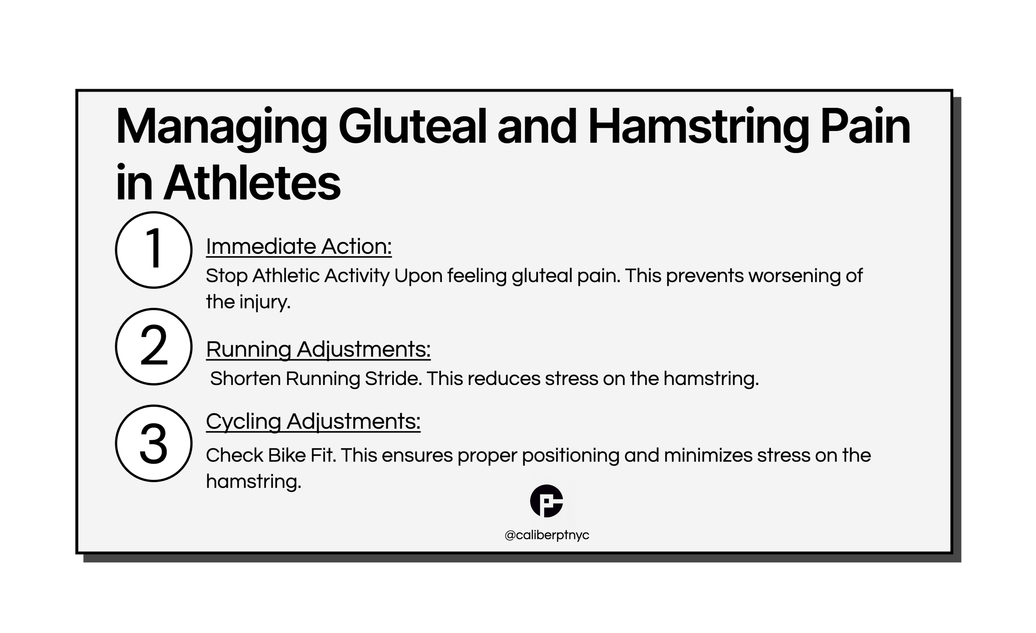 infographic showing how to manage hamstring pain