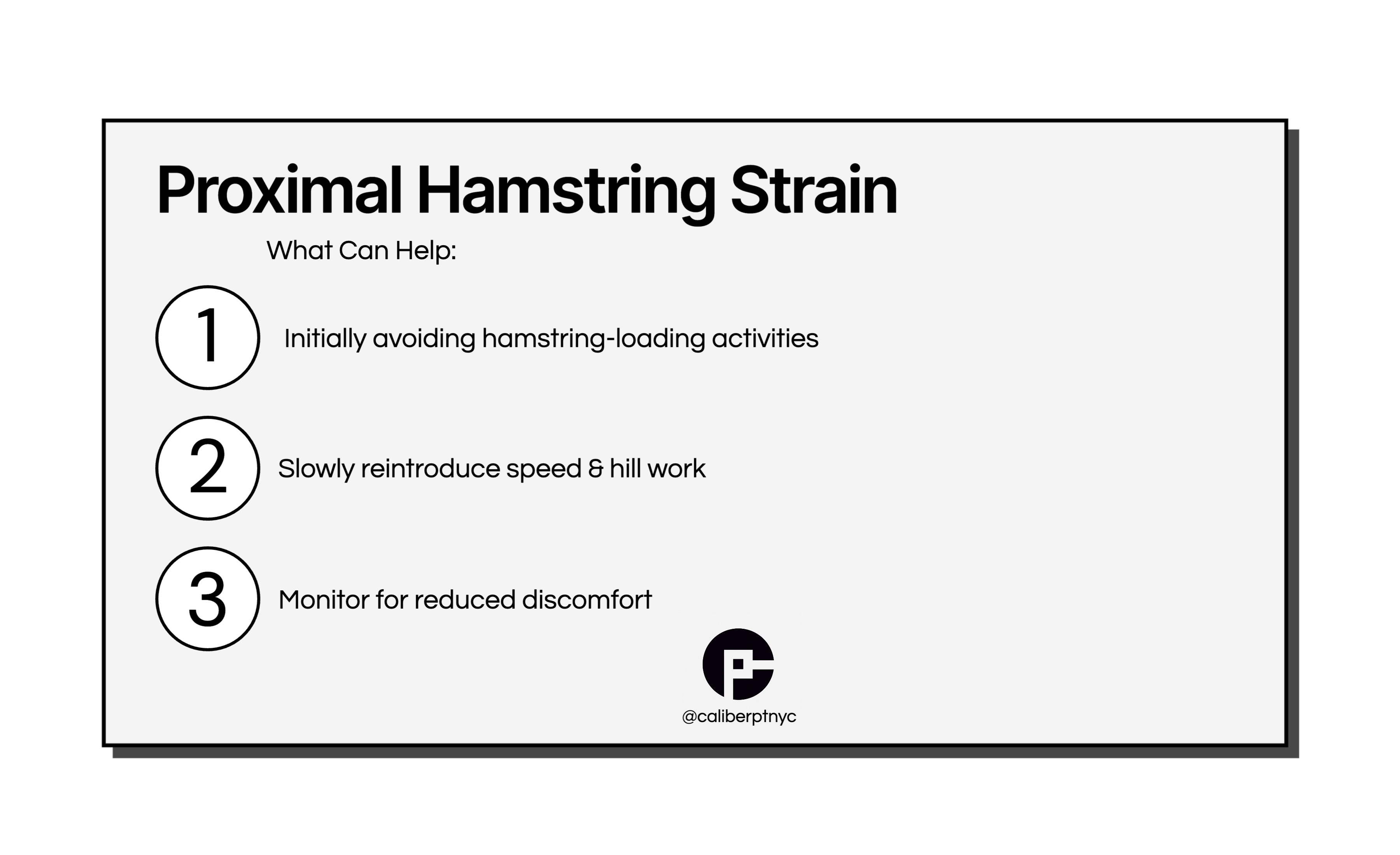 infographic of helpful tips for hamstring pain