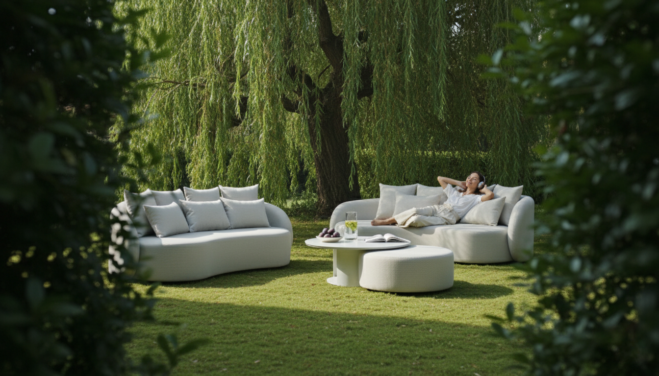 Santorini Garten Loungesofa Set (3-Sitzer)