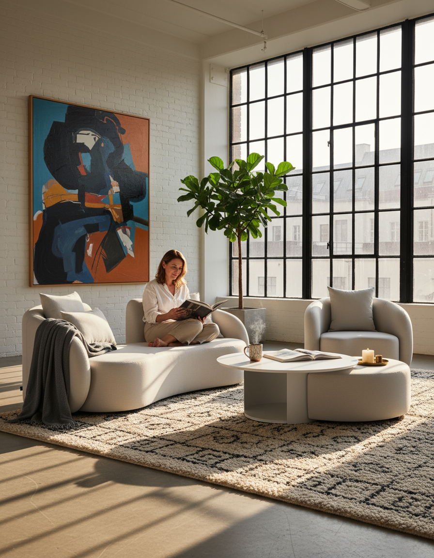 Santorini Garten Loungesofa Set (4-Sitzer)