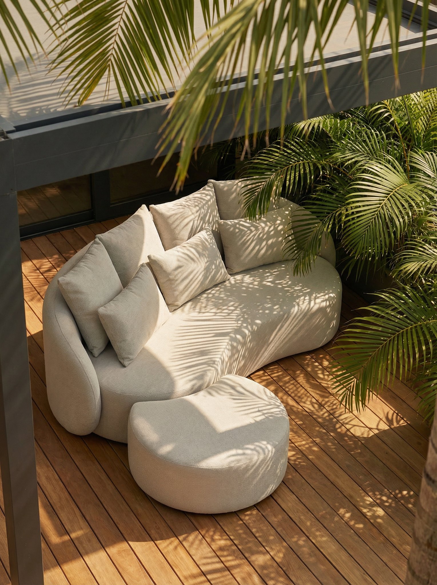 Santorini Garten Loungesofa Set (6-Sitzer)