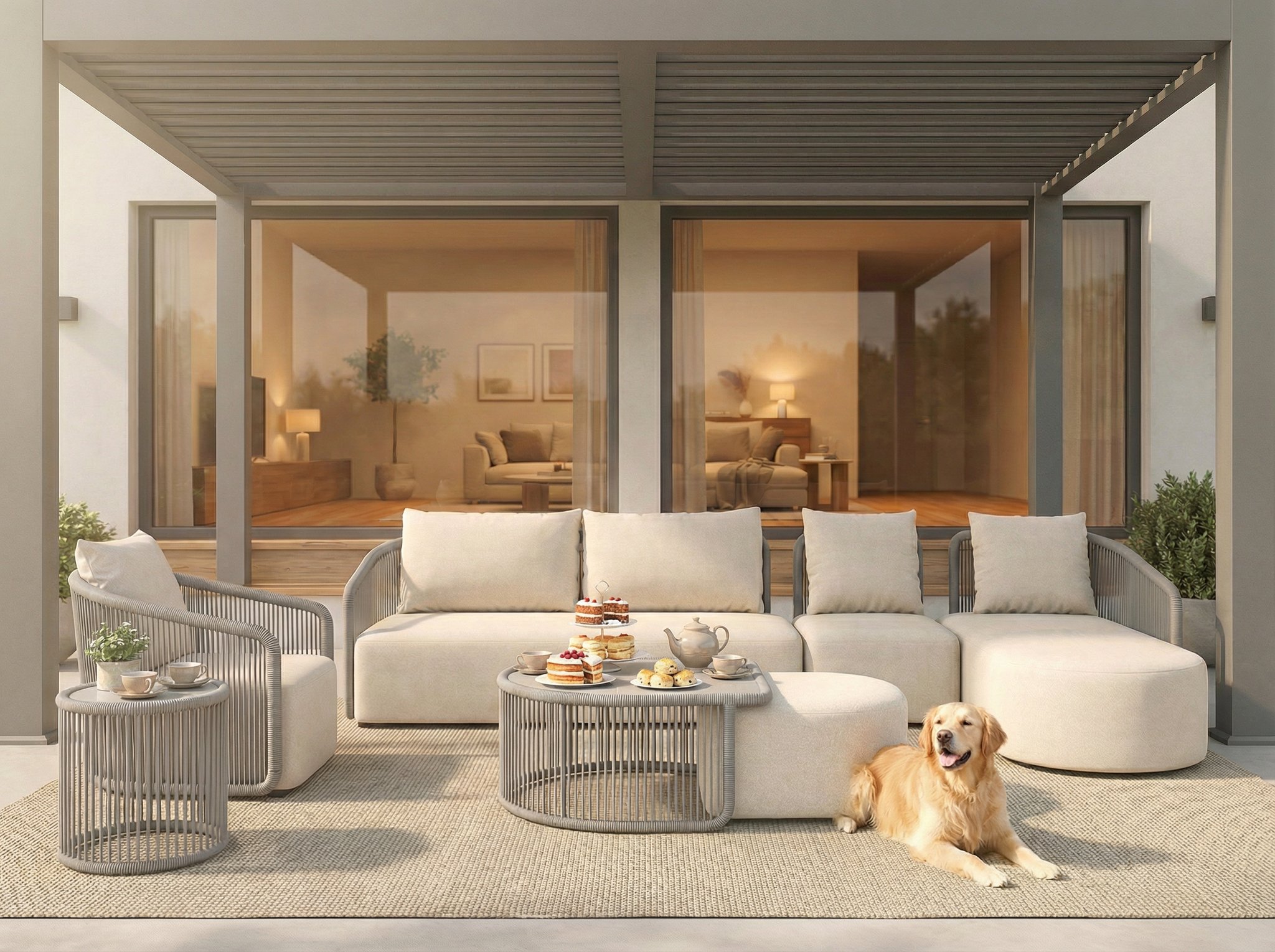 Kapalai Garten Loungesofa Set (4-Sitzer)