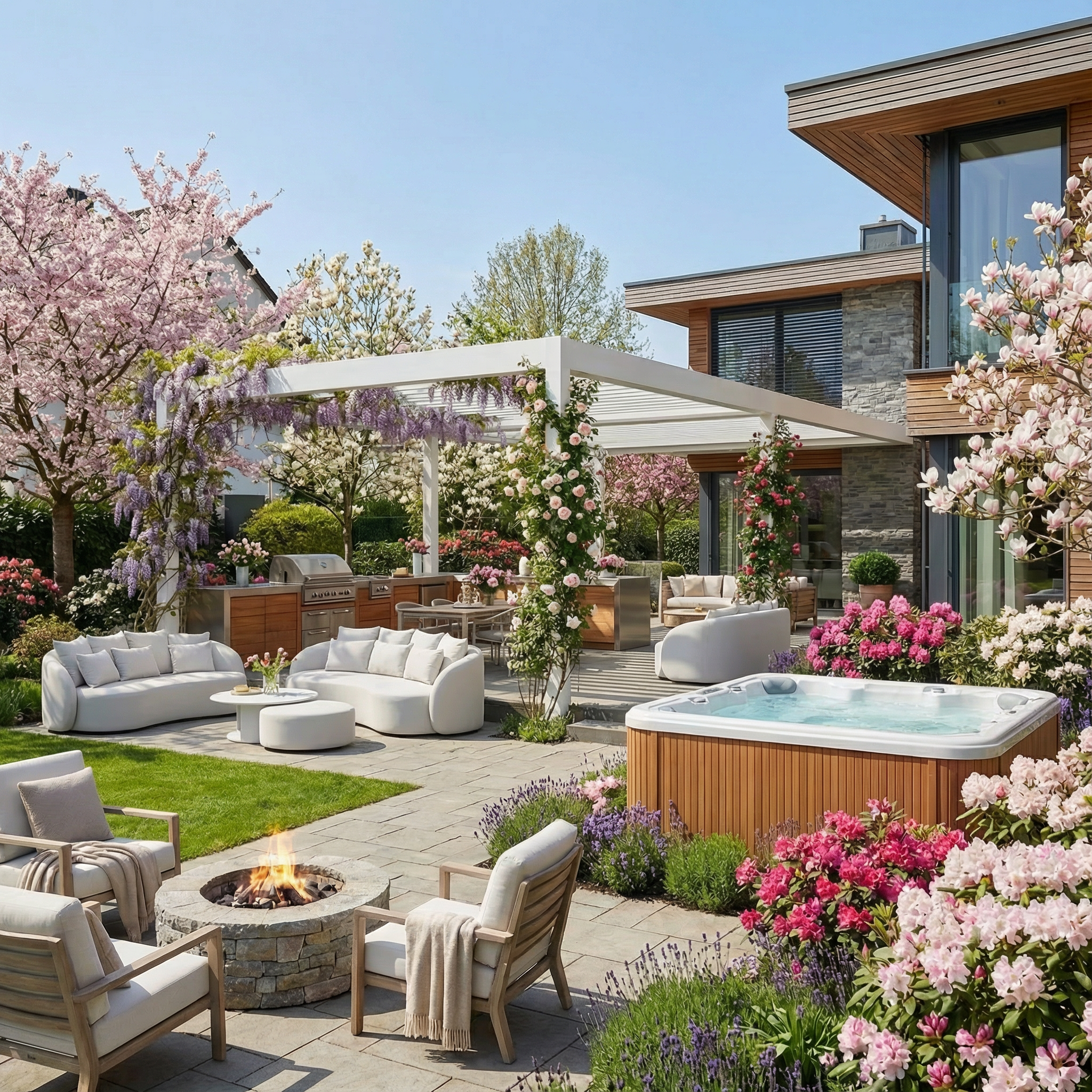 Santorini Garten Sitzgruppesofa Set (3-Sitzer)