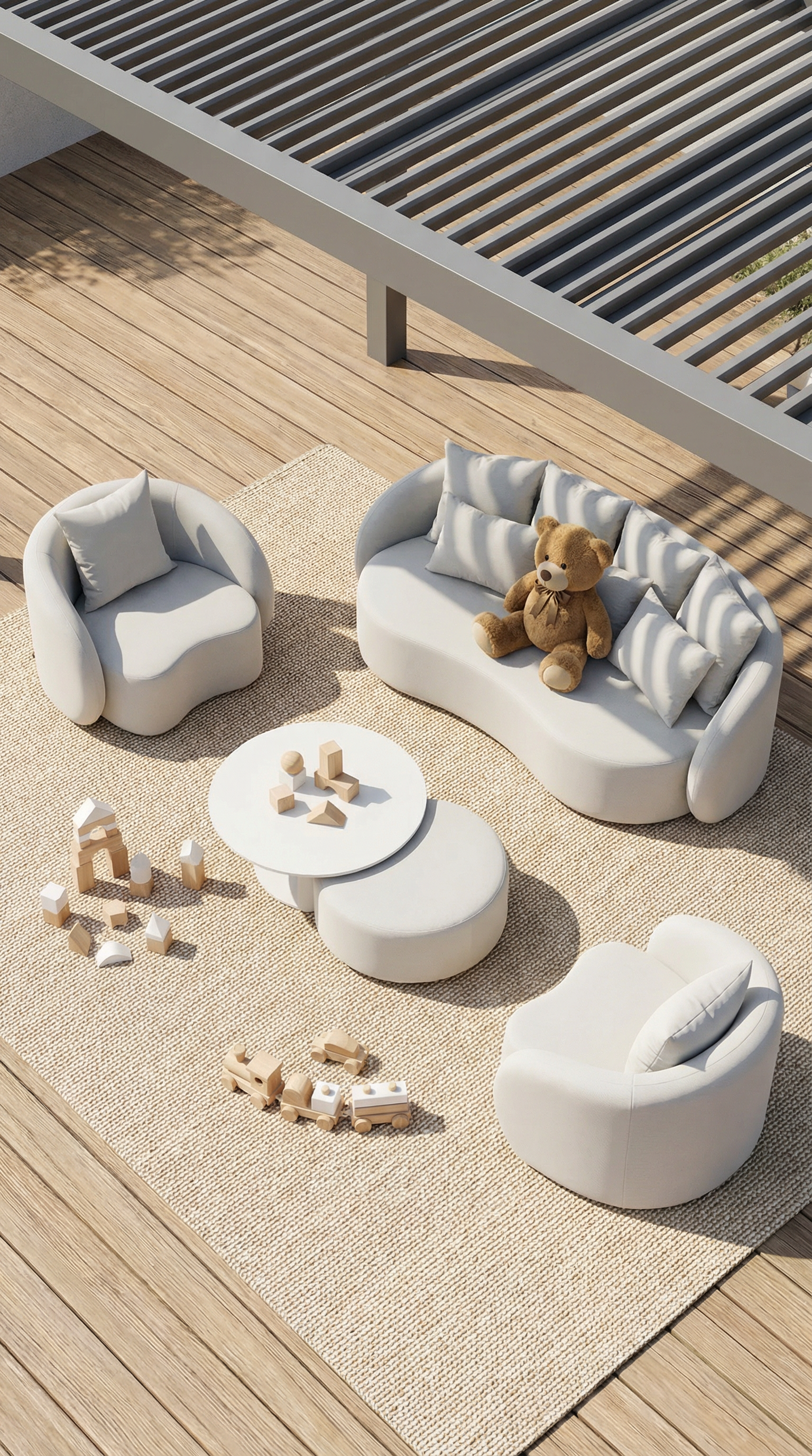 Santorini Garten Loungesofa Set (3-Sitzer)
