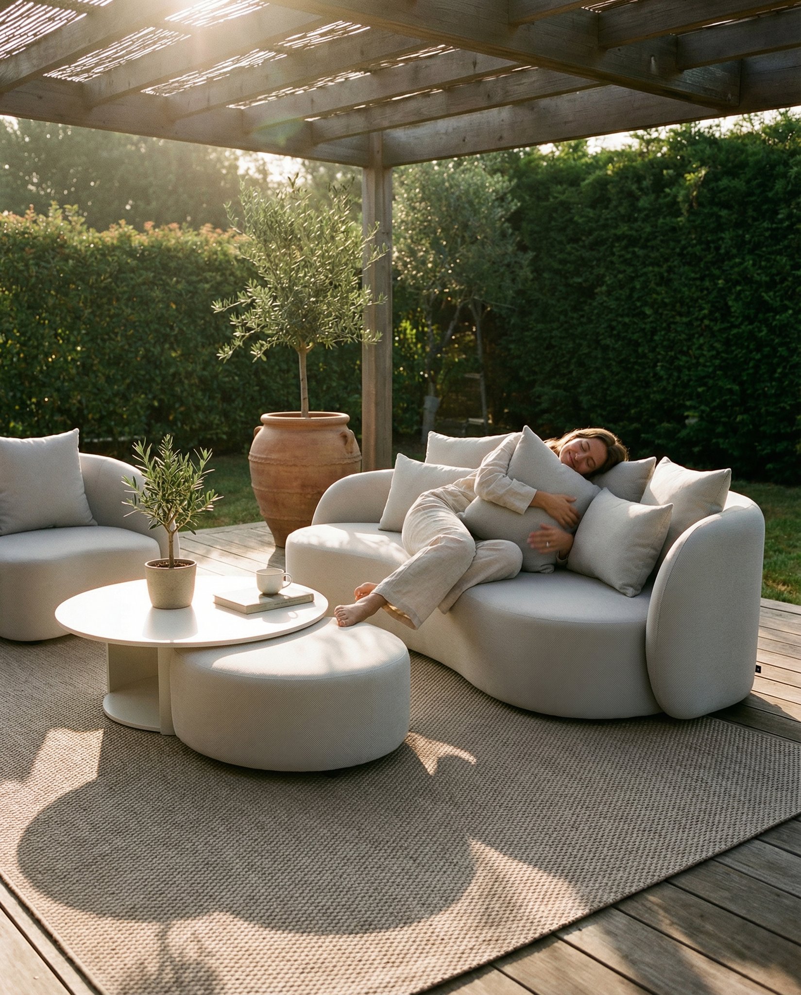 Santorini Garten Loungesofa Set (5-Sitzer)