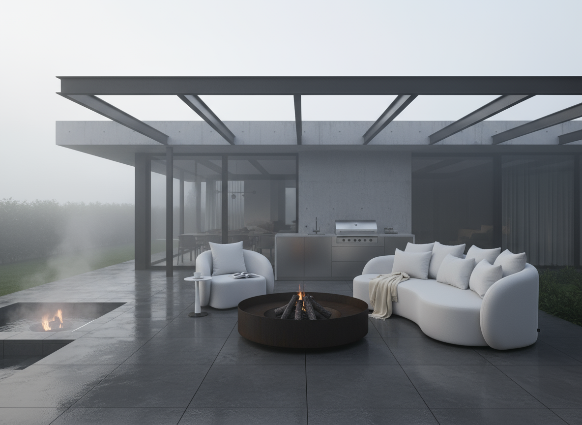 Santorini Garten Loungesofa Set (4-Sitzer)