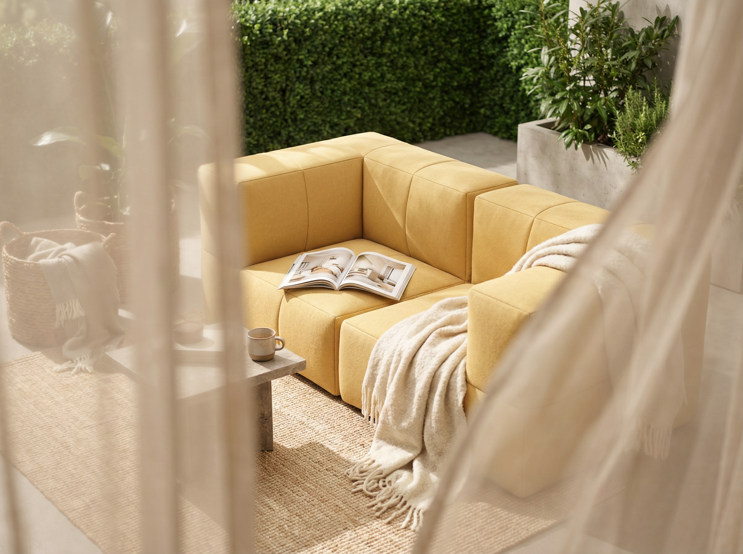 Modulares Garten-Lounge-Set Marshmallow, 2er-Set