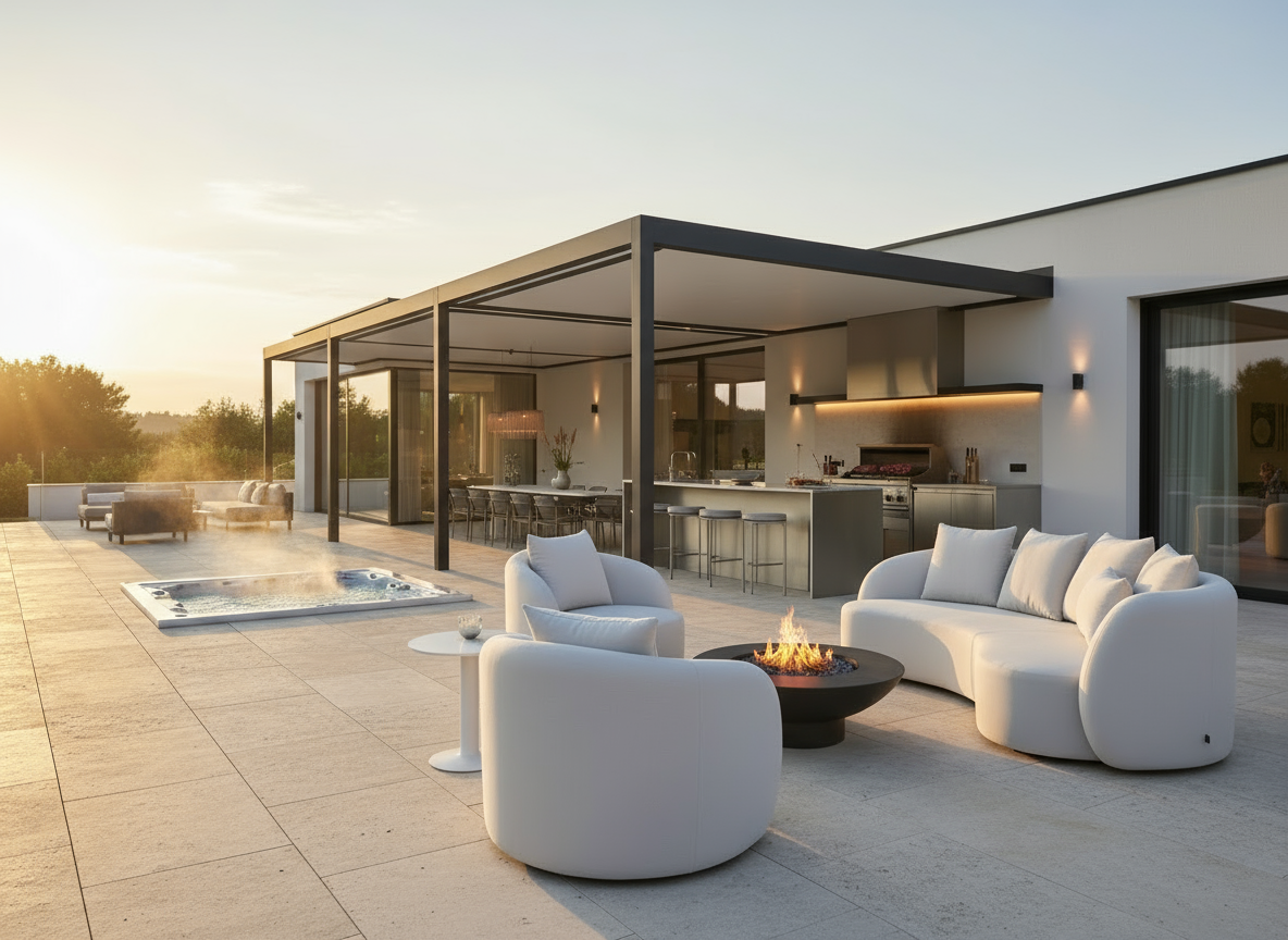 Santorini Garten Loungesofa Set (4-Sitzer)