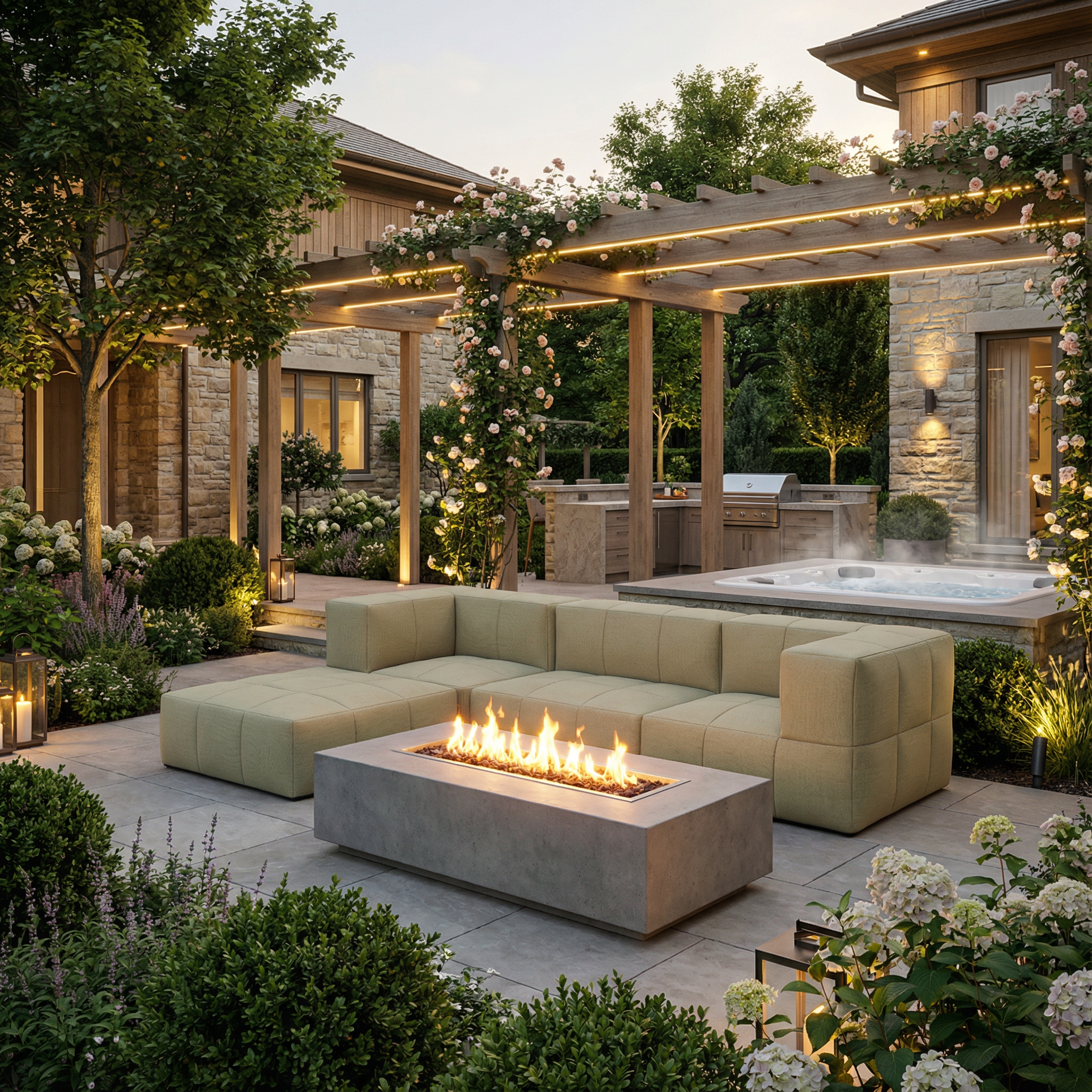 Modulares Garten-Lounge-Set Marshmallow, 3er-Set