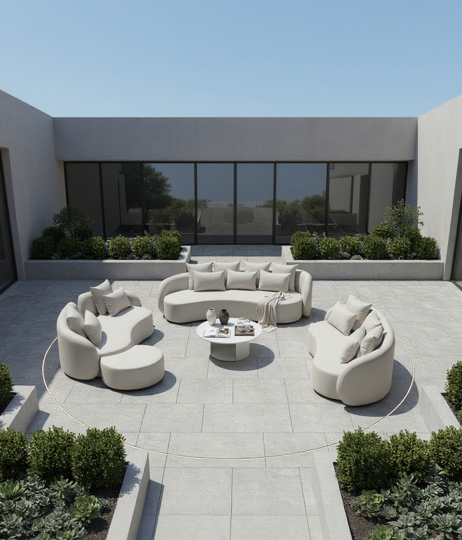 Santorini Garten Loungesofa Set (3-Sitzer)