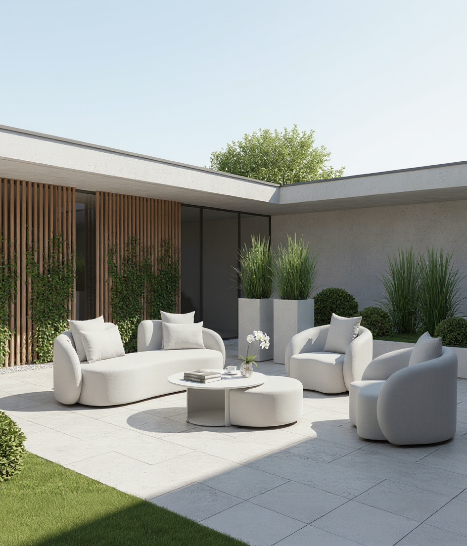 Santorini Garten Loungesofa Set (6-Sitzer)