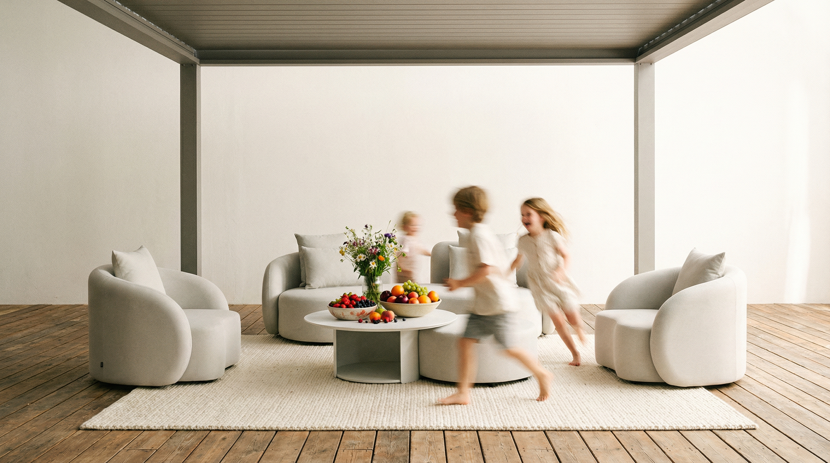 Santorini Garten Loungesofa Set (4-Sitzer)