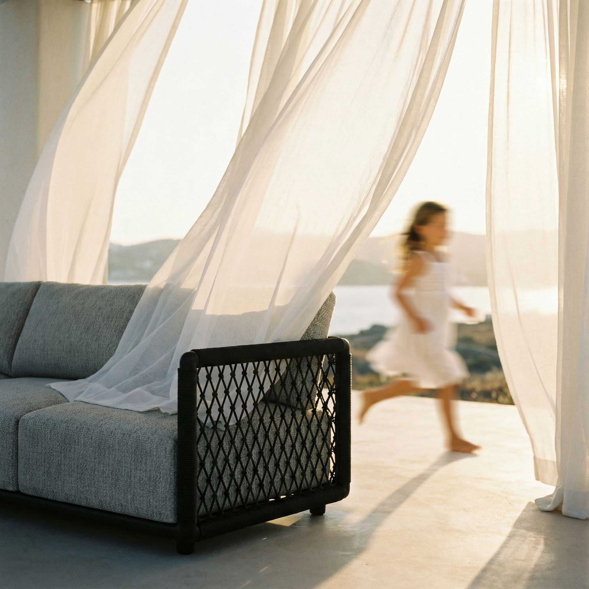 Santorini Garten Loungesofa Set (3-Sitzer)