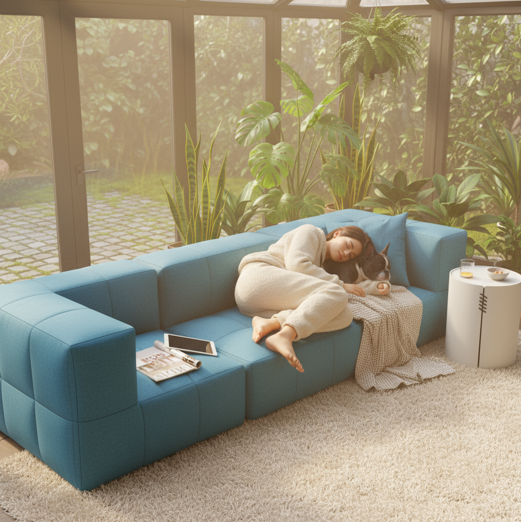 Modulares Garten-Lounge-Set Marshmallow, 5er-Set