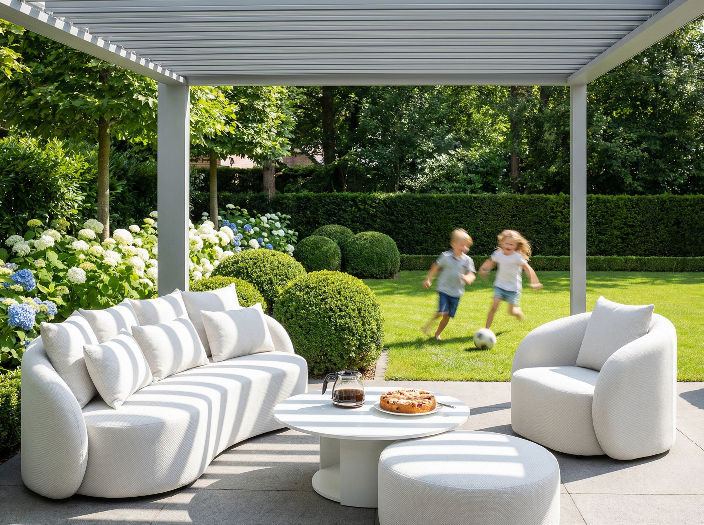 Santorini Garten Loungesofa Set (3-Sitzer)