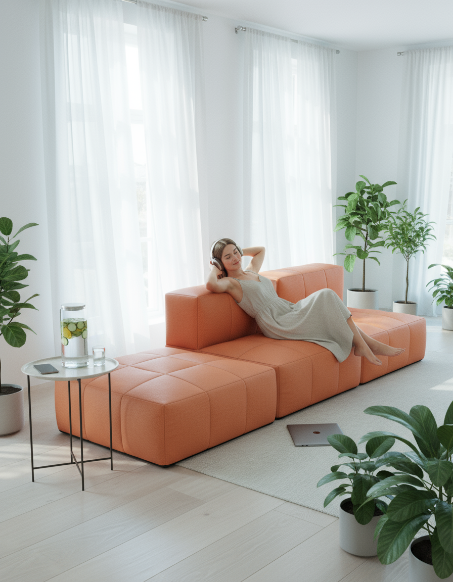 Modulares Garten-Lounge-Set Marshmallow, 2er-Set