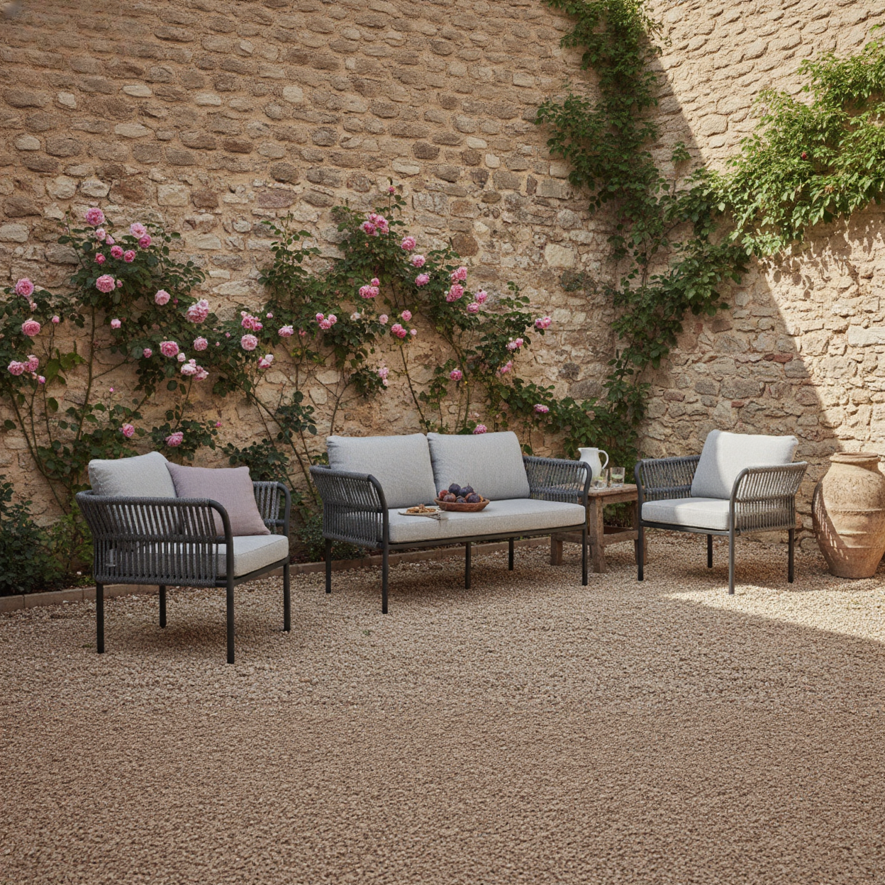 Santorini Garten Loungesofa Set (5-Sitzer)