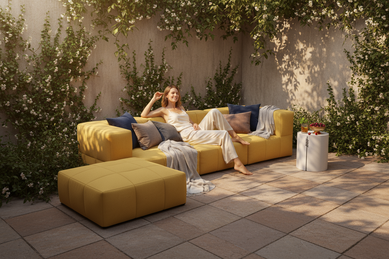 Modulares Garten-Lounge-Set Marshmallow, 4er-Set