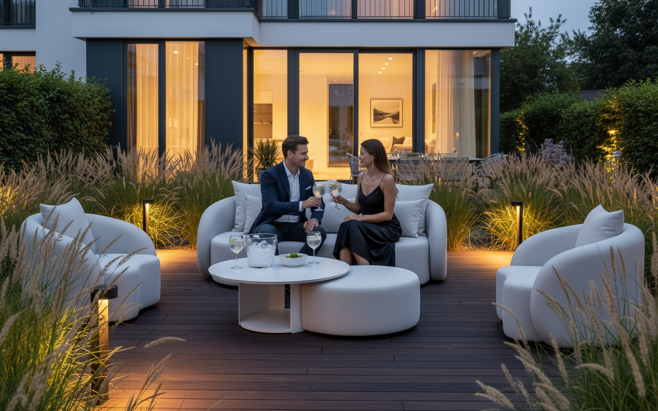 Santorini Garten Loungesofa Set (5-Sitzer)