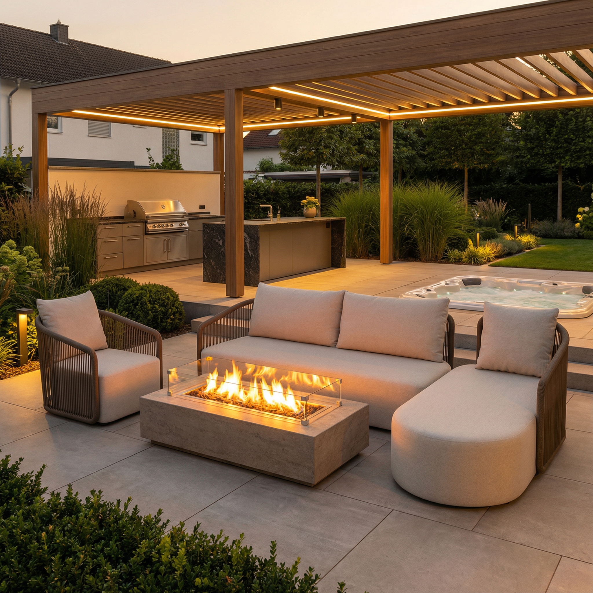 Kapalai Garten Loungesofa Set (4-Sitzer)