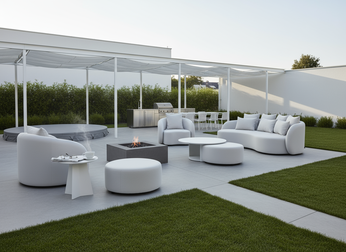 Santorini Garten Loungesofa Set (6-Sitzer)