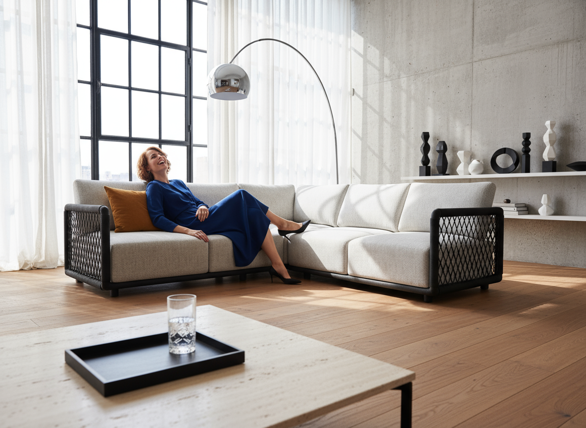Santorini Garten Loungesofa Set (3-Sitzer)