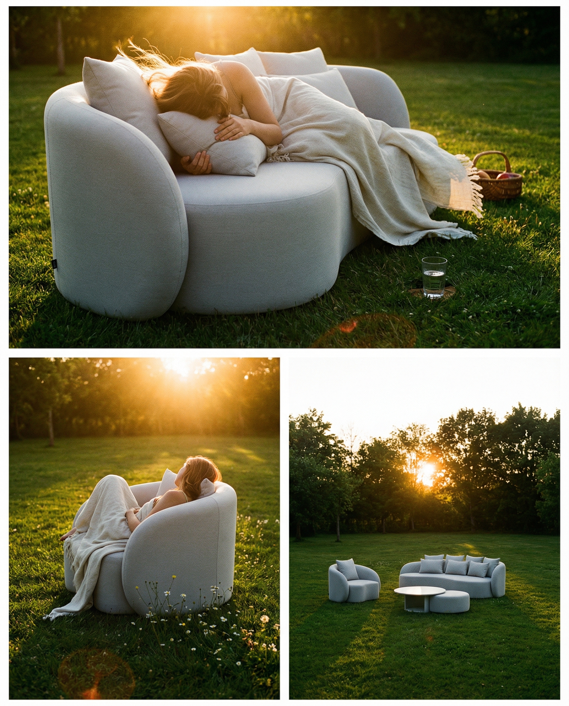 Santorini Garten Loungesofa Set (6-Sitzer)