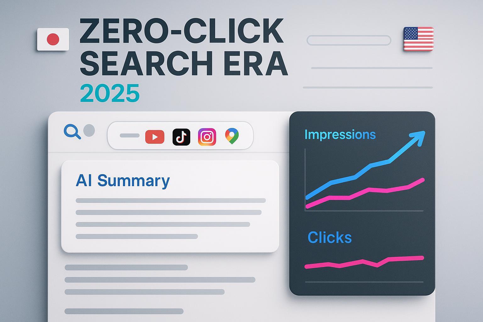 Zero-Click検索時代（2025）：AIサマリーが支配するSERPとクリック低下の可視化