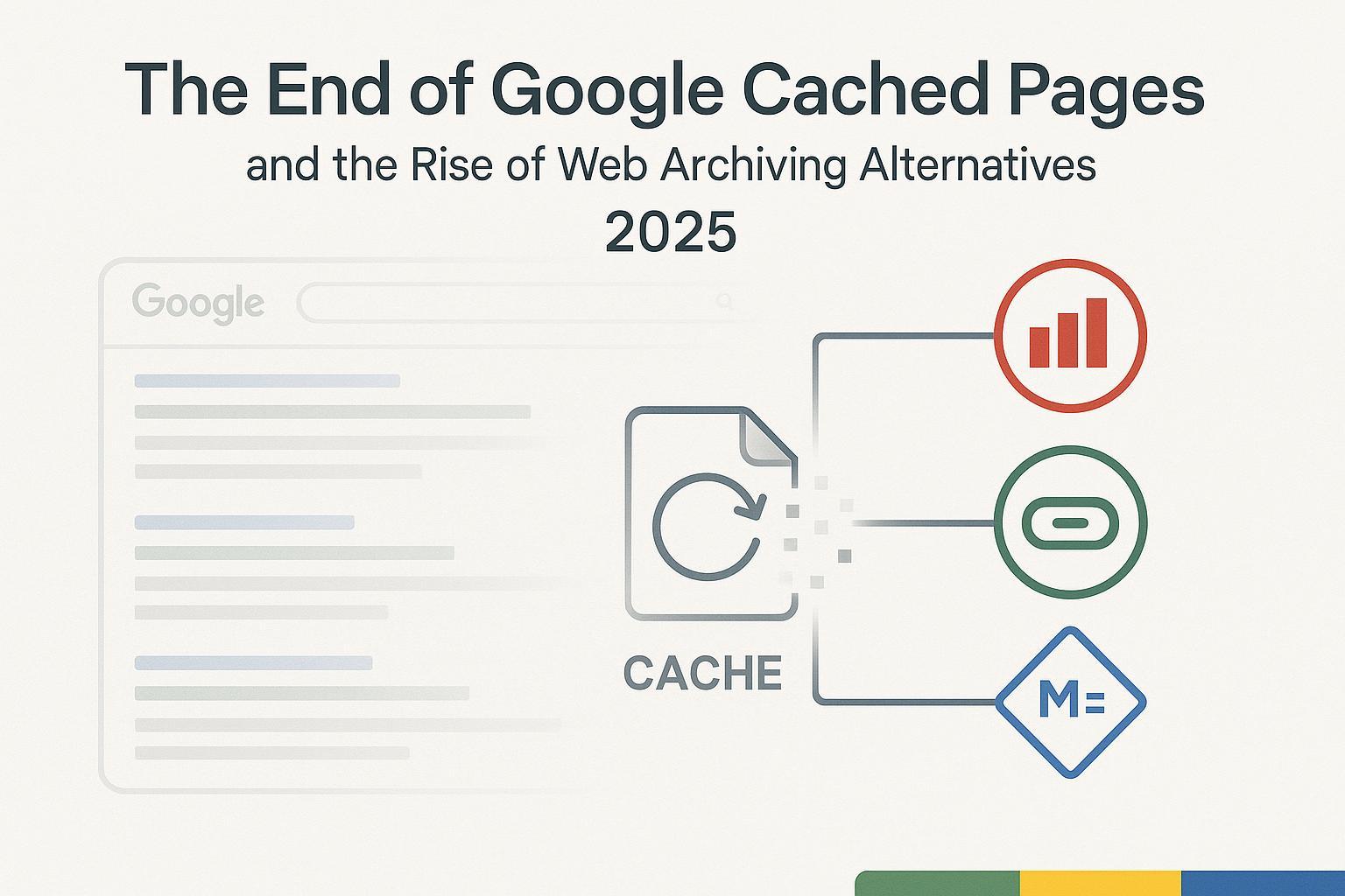 Googleキャッシュ終了と2025年のウェブアーカイブ代替を象徴するニュース用カバー画像