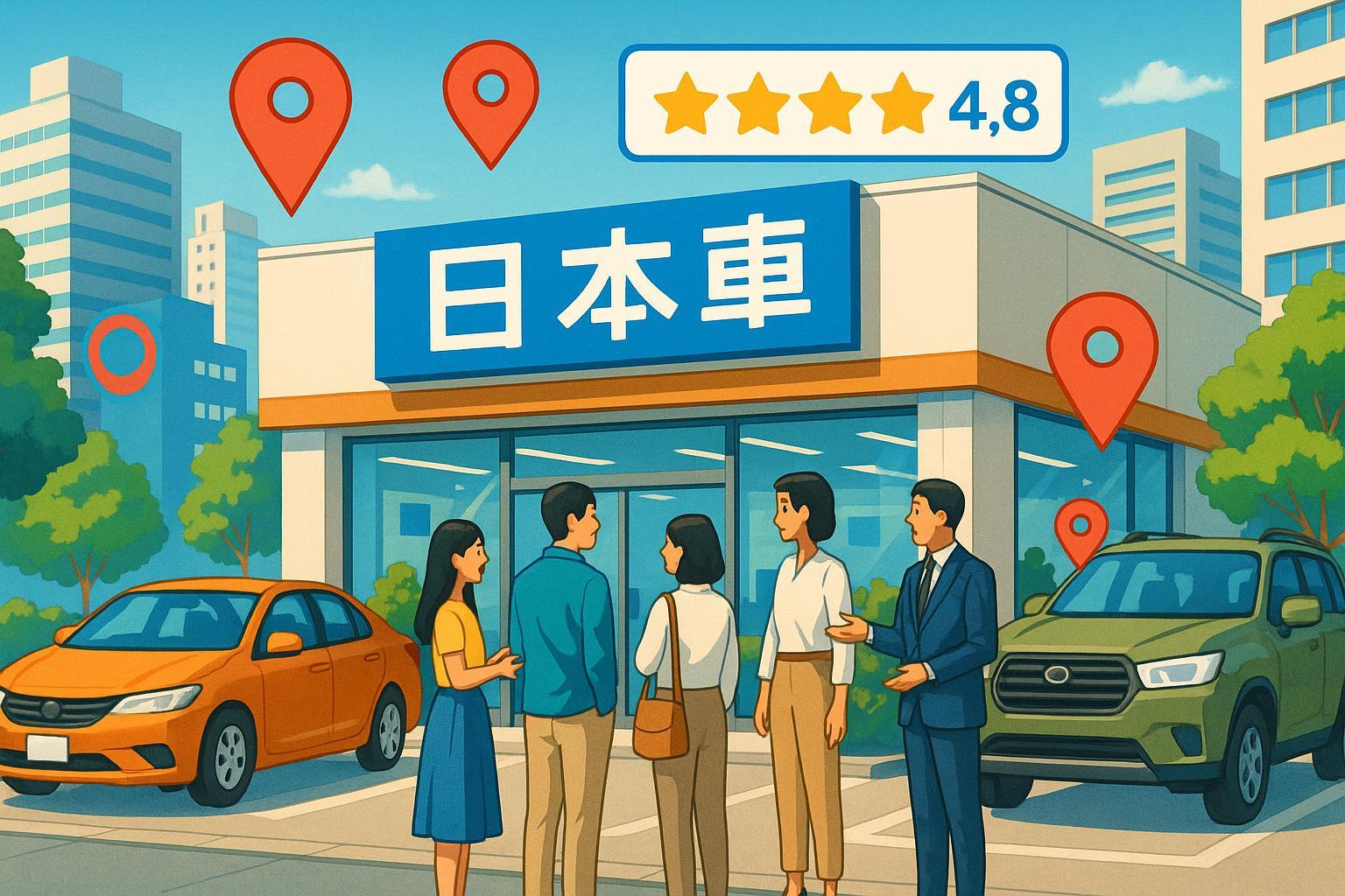 2025年日本自動車ディーラーのローカルSEO店舗集客を表現するカバー画像