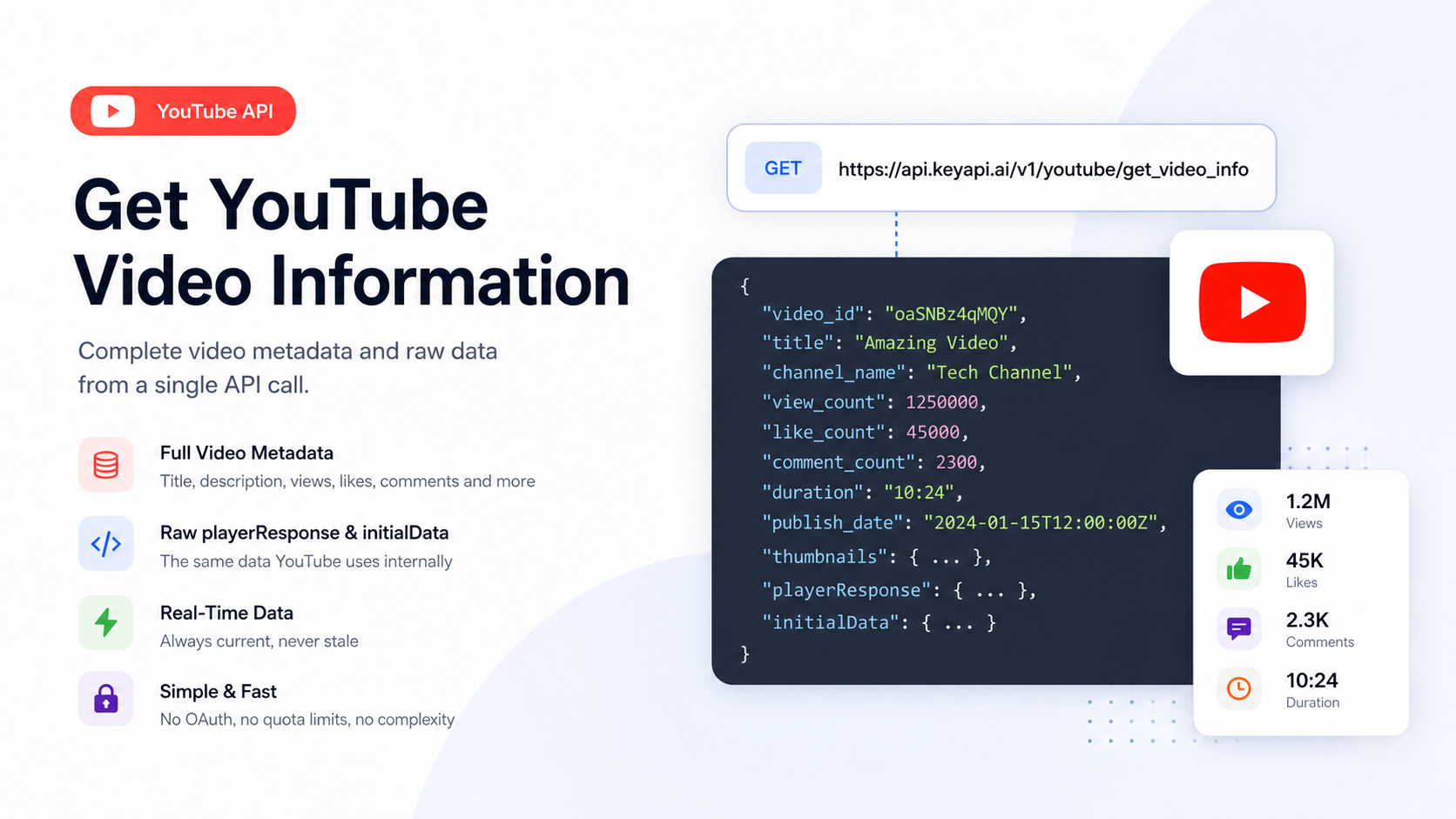 YouTube Get Video Information API (2026): Extract Full Video Data