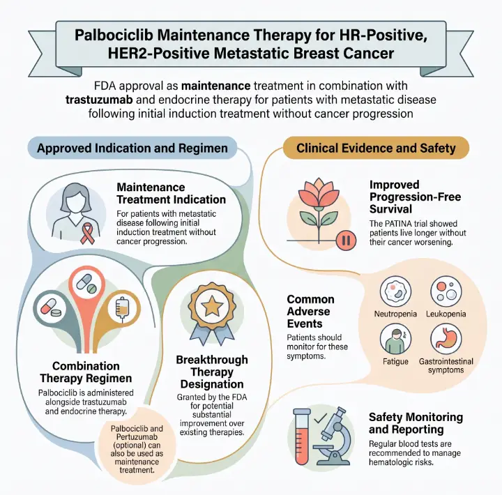 FDA grants approval for palbociclib plus trastuzumab and endocrine therapy as maintenance treatment in HR-positive, HER2-positive metastatic breast cancer