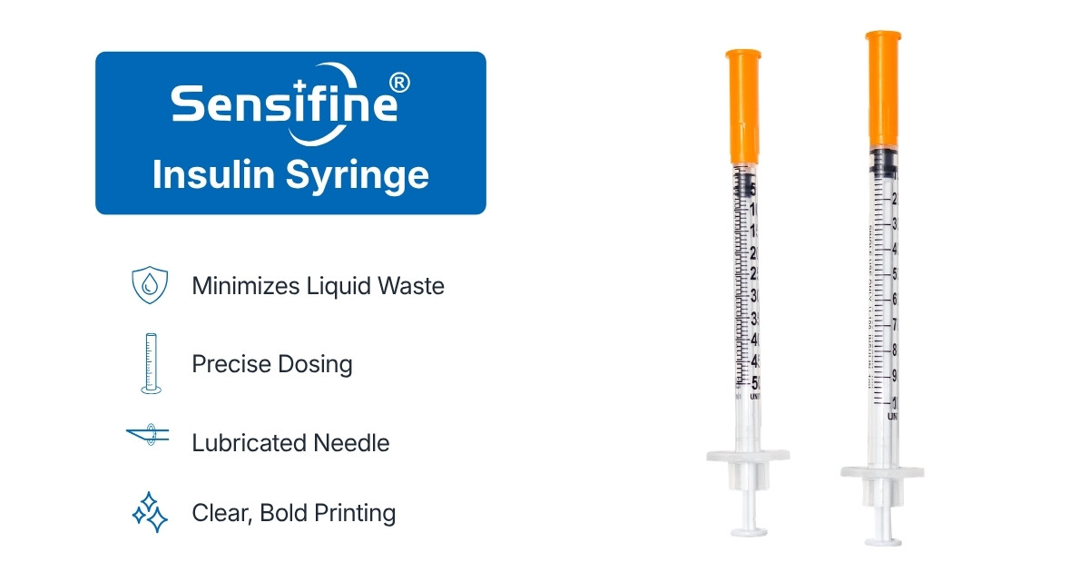 Description of the features of the Sensifine insulin syringe.