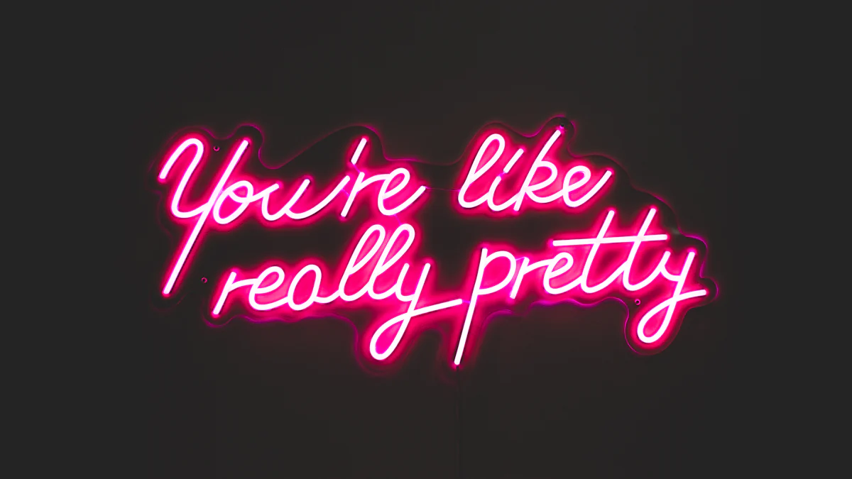 You're Like Really Pretty: The Ultimate Neon Sign for Modern Kitchen Decor