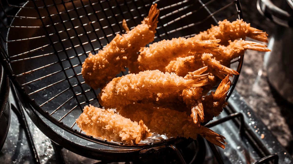 Preparazione di cibi umidi per frittura à l'aria