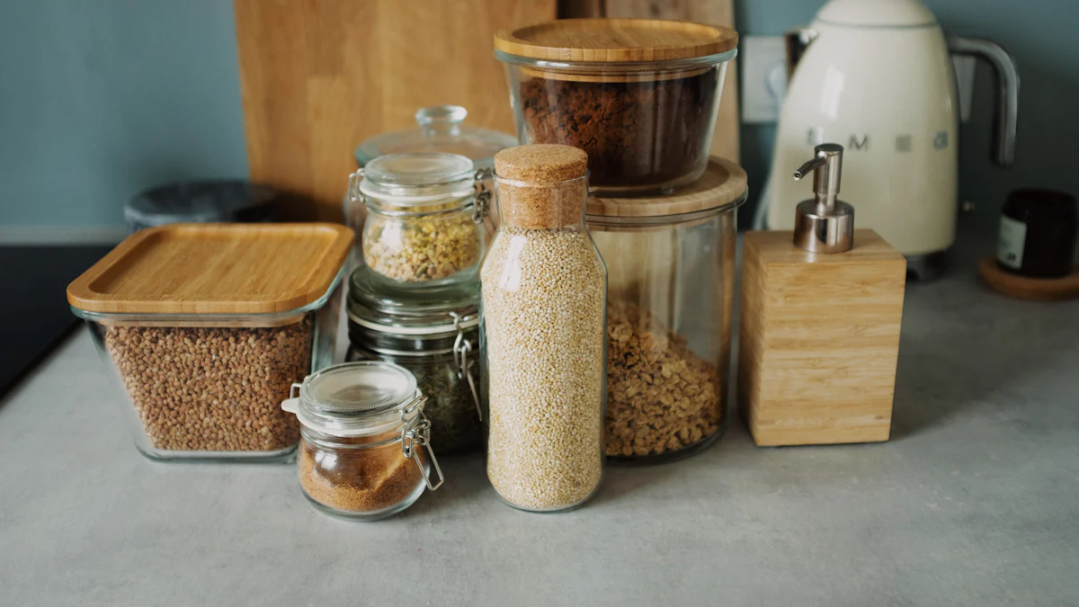 2oz, 4oz, and 8oz bamboo lids for glass cosmetic storage jars