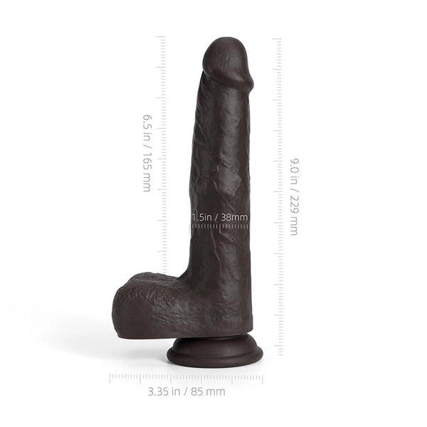 Overview of PlayFulSextoy's Thrusting Vibrating Black Dildo