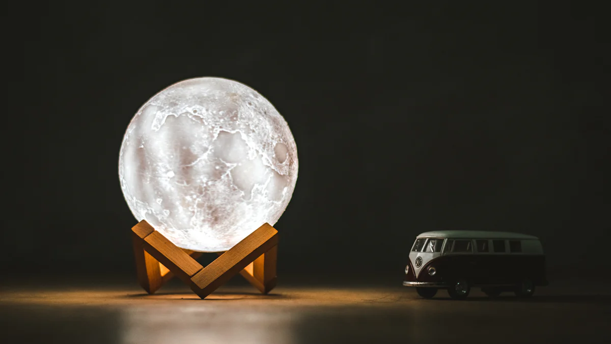 8. StarrySky Galaxy-Themed Photo Moon Lamp