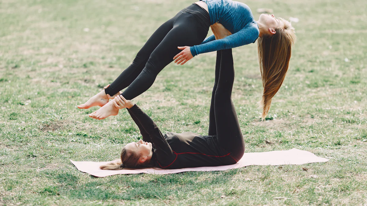 Samling av Yogapositioner för Par