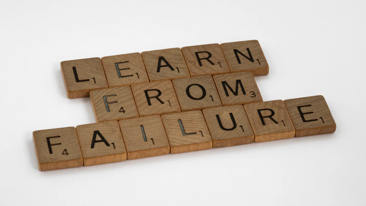 Scrabble tiles arranged to spell out "LEARN FROM FAILURE" on a white background, encouraging you to overcome the fear of failure.