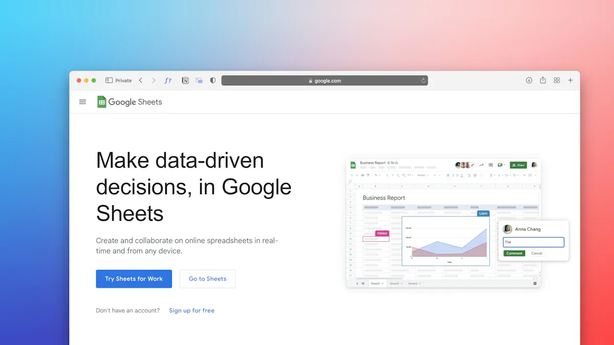 Prepare Google Sheet