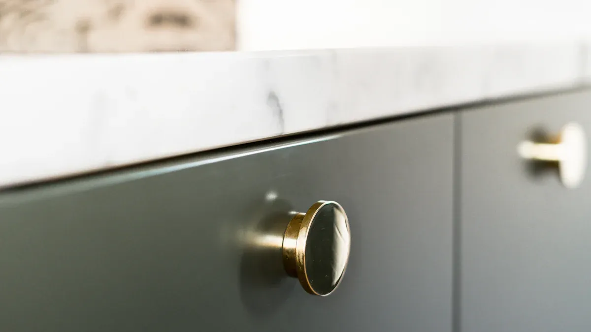 Attaching the Gold Furniture Handle