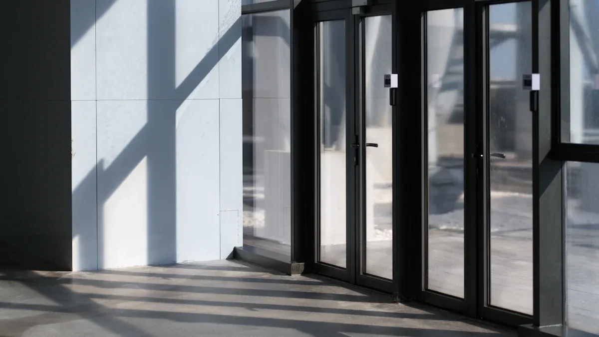 How do automatic sliding door operators benefit public spaces?